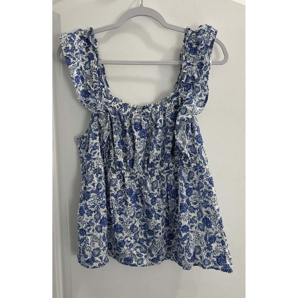 Old Navy Tops - Old Navy Cottagecore Floral Peplum Tank Top Womens Large